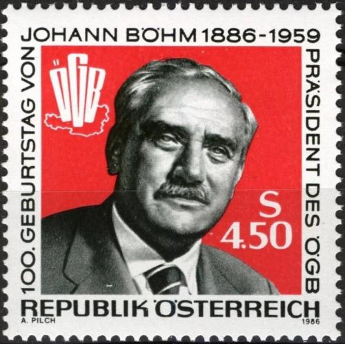 Potovn znmka Rakousko 1986 Johann Bhm Mi# 1836