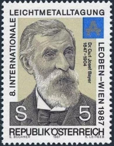 Potovn znmka Rakousko 1987 Dr. Karl Josef Bayer, chemik Mi# 1889
