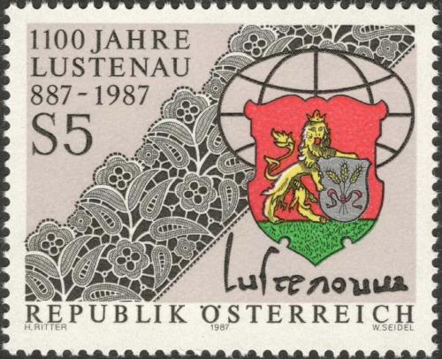 Potovn znmka Rakousko 1987 Lustenau, mstsk erb Mi# 1885