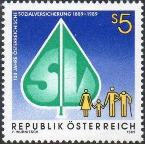 Potovn znmka Rakousko 1989 Sociln pojitn Mi# 1965