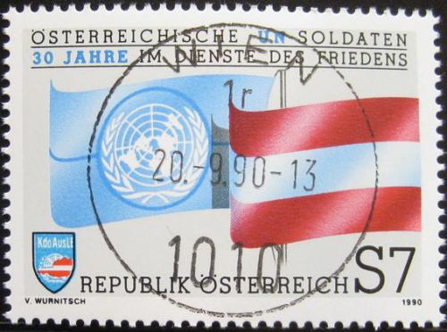 Potovn znmka Rakousko 1990 Vojensk sly v OSN 1A Mi# 2004