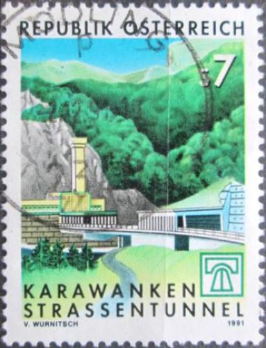 Potovn znmka Rakousko 1991 Tunel v poho Karawanken Mi# 2033