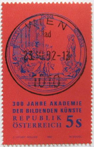 Potovn znmka Rakousko 1992 Akademie umn 1A Mi# 2079