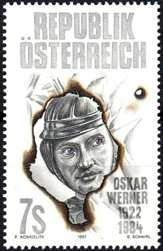 Potovn znmka Rakousko 1997 Oskar Werner, herec Mi# 2236