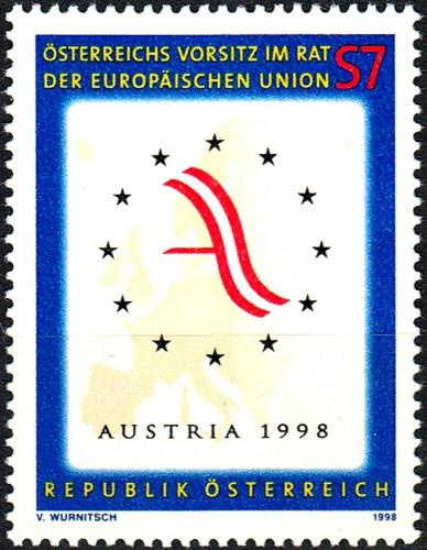 Potovn znmka Rakousko 1998 Prezidenstv EU Mi# 2261