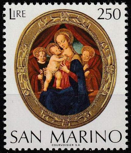 Poštovní známka San Marino 1974 Vánoce, Panna Marie Mi# 1082