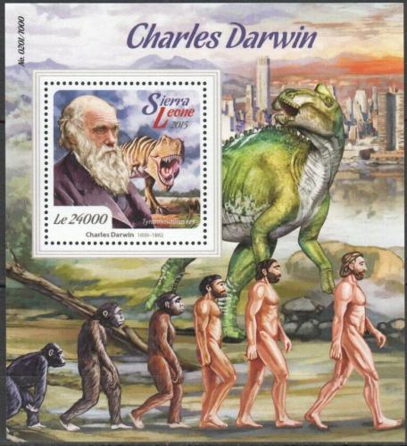 Poštovní známka Sierra Leone 2015 Dinosauøi, Charles Darwin Mi# Block 887 Kat 11€