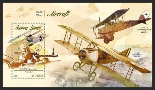 Poštovní známka Sierra Leone 2015 Historická letadla Mi# Block 866 Kat 11€