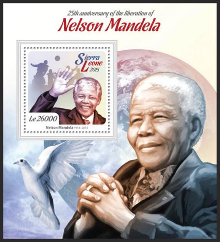 Poštovní známka Sierra Leone 2015 Nelson Mandela Mi# Block 771 Kat 12€