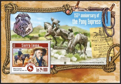 Poštovní známka Sierra Leone 2015 Pony Express, 155. výroèí Mi# Block 778 Kat 11€