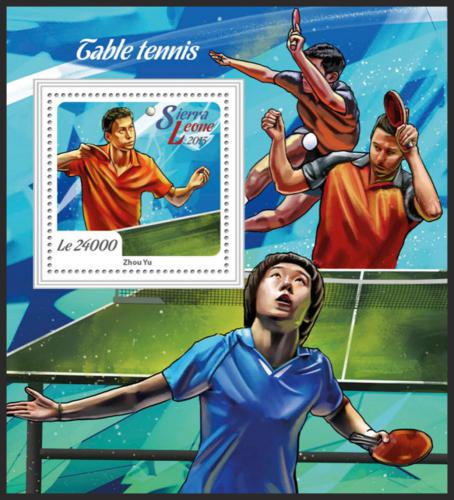 Poštovní známka Sierra Leone 2015 Stolní tenis Mi# Block 877 Kat 11€