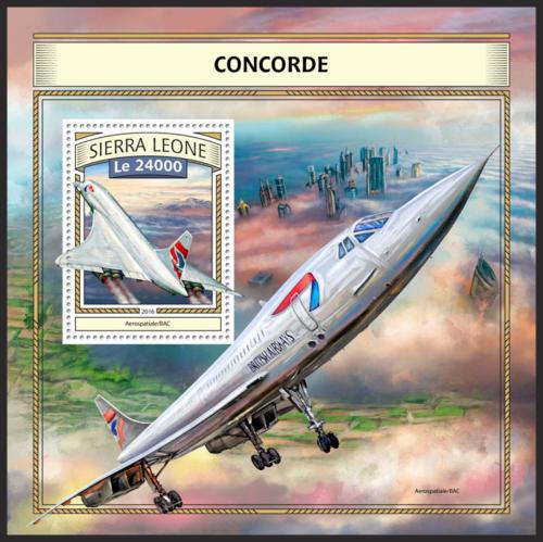 Potovn znmka Sierra Leone 2016 Concorde Mi# Block 1108 Kat 11 - zvtit obrzek