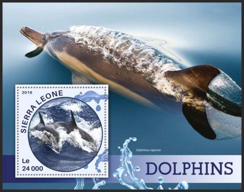 Poštovní známka Sierra Leone 2016 Delfíni Mi# Block 907 Kat 11€
