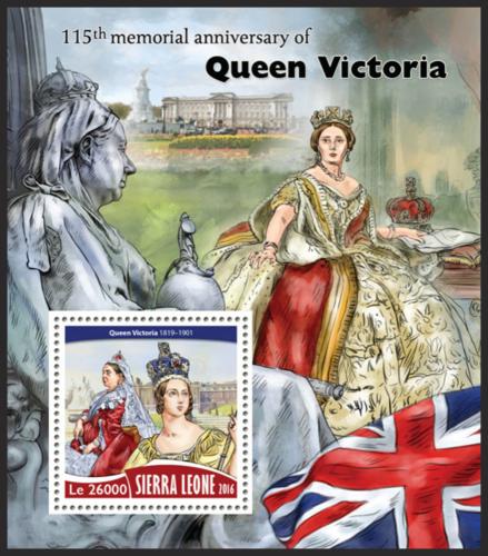 Poštovní známka Sierra Leone 2016 Královna Viktorie Mi# Block 1028 Kat 12€