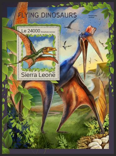 Potovn znmka Sierra Leone 2016 Ltajc dinosaui Mi# Block 1122 Kat 11