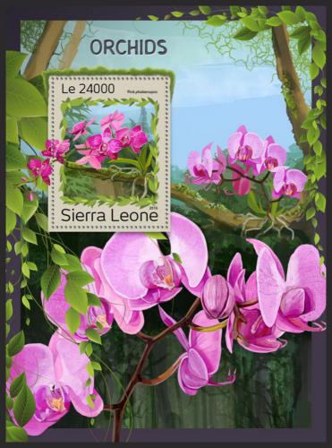 Potovn znmka Sierra Leone 2016 Orchideje Mi# Block 1117 Kat 11