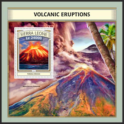 Potovn znmka Sierra Leone 2016 Sopen erupce Mi# Block 1089 Kat 11