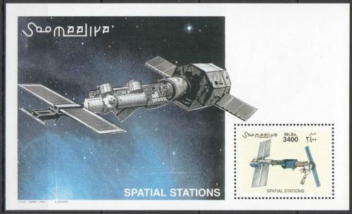 Poštovní známka Somálsko 2002 Vesmírné stanice Mi# Block 92 Kat 14€