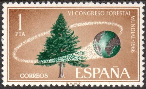 Potovn znmka panlsko 1966 Kongres lesnho hospodstv Mi# 1622