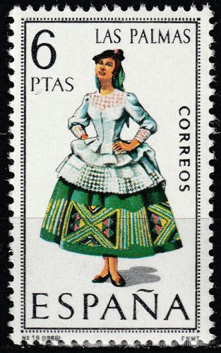 Potovn znmka panlsko 1968 Lidov kroj Las Palmas Mi# 1764 - zvtit obrzek