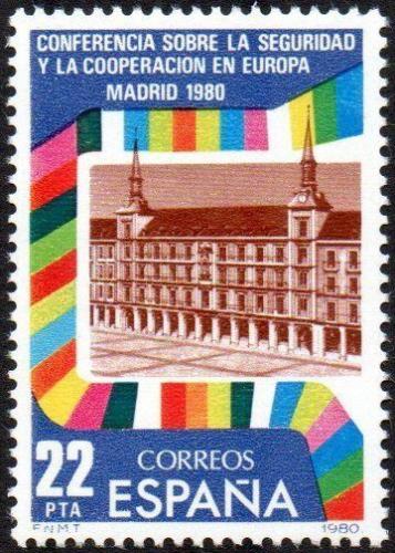 Potovn znmka panlsko 1980 Plaza Mayor, Madrid Mi# 2482 