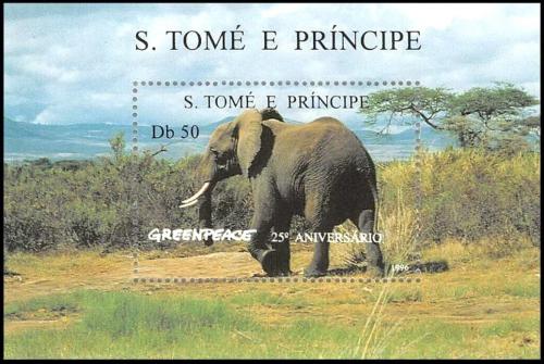 Potovn znmka Svat Tom 1996 Greenpeace, Slon Mi# Block 351 - zvtit obrzek
