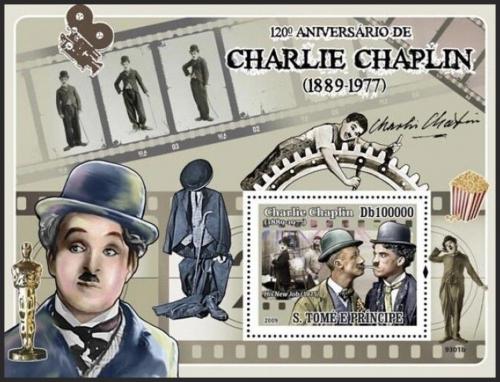Potovn znmka Svat Tom 2009 Charlie Chaplin Mi# Block 689 Kat 10