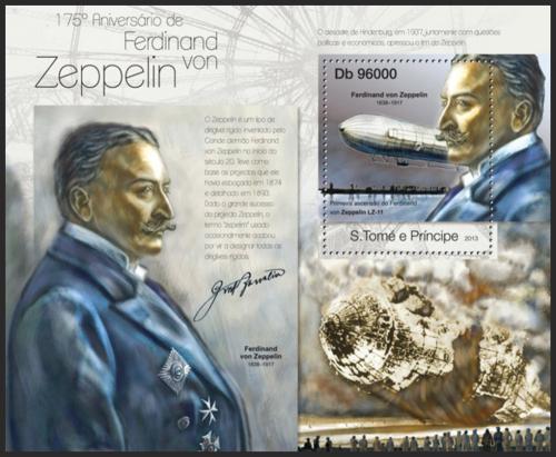 Potovn znmka Svat Tom 2013 Ferdinand Zeppelin Mi# Block 855 Kat 10 - zvtit obrzek