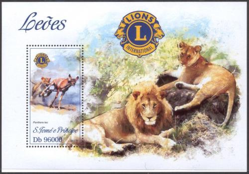 Poštovní známka Svatý Tomáš 2013 Lvi Mi# Block 918 Kat 10€