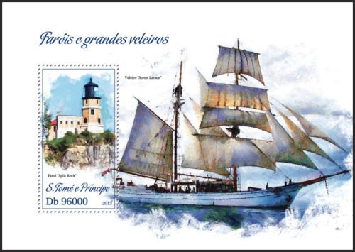 Poštovní známka Svatý Tomáš 2013 Plachetnice a majáky Mi# Block 897 Kat 10€
