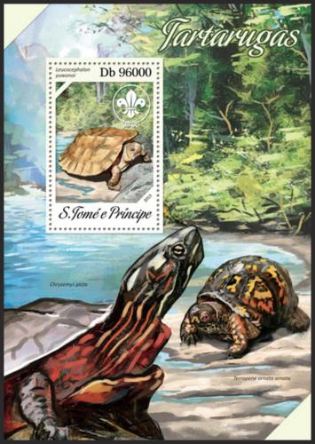 Poštovní známka Svatý Tomáš 2013 Želvy Mi# Block 944 Kat 10€