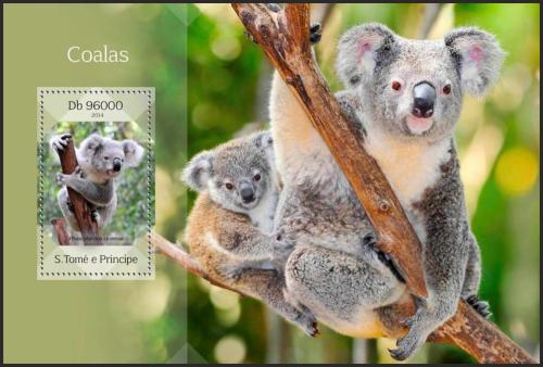 Poštovní známka Svatý Tomáš 2014 Koaly Mi# Block 1002 Kat 10€