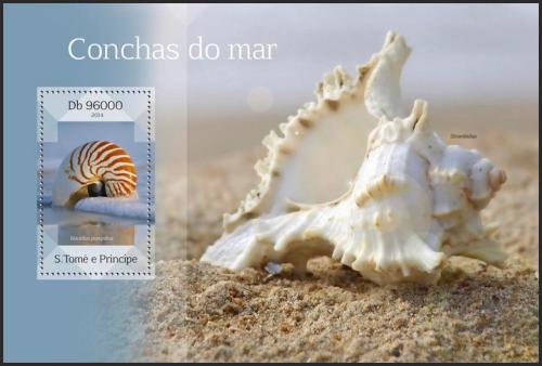 Poštovní známka Svatý Tomáš 2014 Mušle Mi# Block 993 Kat 10€