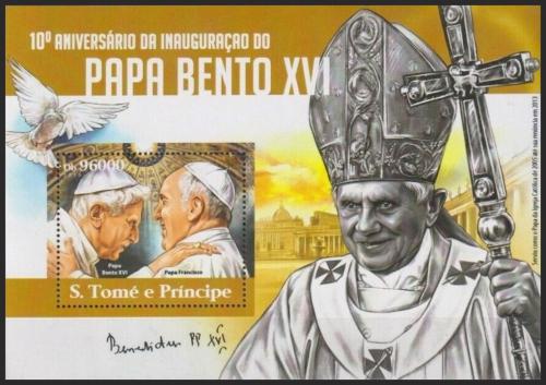 Potovn znmka Svat Tom 2015 Pape Benedikt XVI. Mi# Block 1106 Kat 10