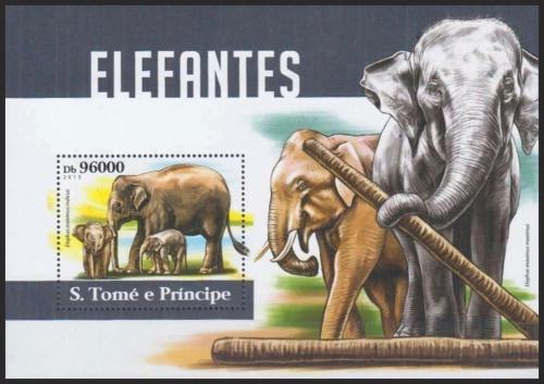 Poštovní známka Svatý Tomáš 2015 Sloni Mi# Block 1120 Kat 10€