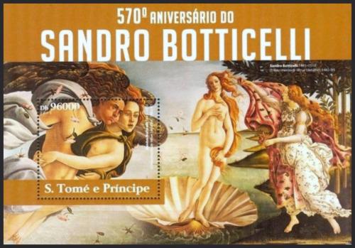 Potovn znmka Svat Tom 2015 Umn, Sandro Botticelli Mi# Block 1095 Kat 10 - zvtit obrzek