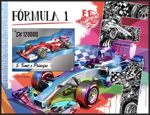 Poštovní známka Svatý Tomáš 2016 Formule 1 Mi# Block 1247 Kat 12€ 