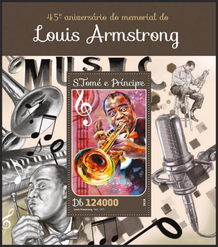 Potovn znmka Svat Tom 2016 Louis Armstrong Mi# Block 1167 Kat 12