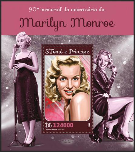 Potovn znmka Svat Tom 2016 Marilyn Monroe Mi# Block 1186 Kat 10