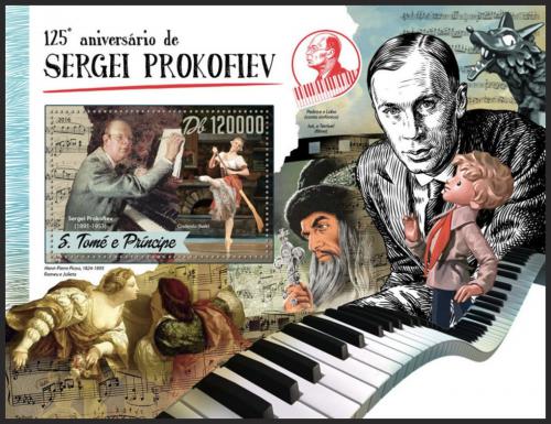 Potovn znmka Svat Tom 2016 Sergej Prokofjev, skladatel Mi# Block 1241 Kat 12