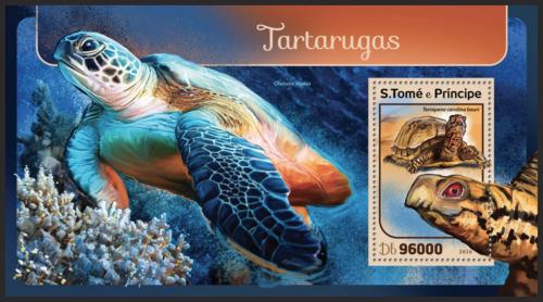 Poštovní známka Svatý Tomáš 2016 Želvy Mi# Block 1219 Kat 10€
