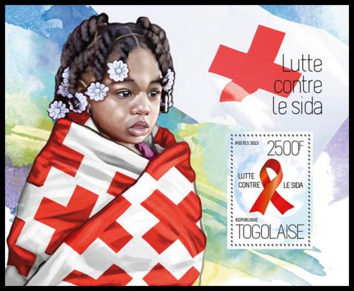 Potovn znmka Togo 2013 Boj proti AIDS Mi# Block 922 Kat 10 - zvtit obrzek