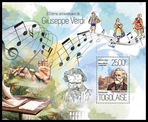 Potovn znmka Togo 2013 Giuseppe Verdi, skladatel Mi# Block 914 Kat 10