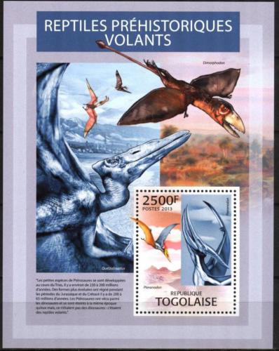 Poštovní známka Togo 2013 Létající dinosauøi Mi# Block 800 Kat 10€