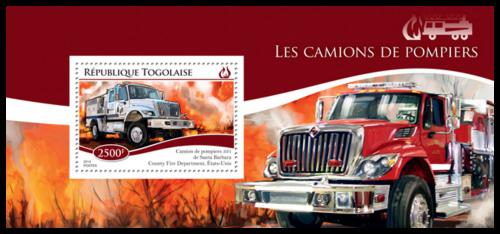 Poštovní známka Togo 2014 Hasièská auta Mi# Block 1108 Kat 10€