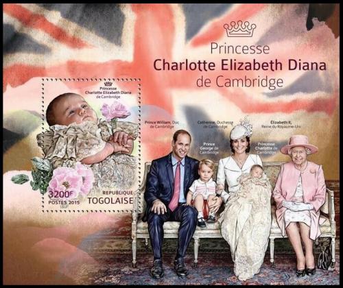 Poštovní známka Togo 2015 Princezna Charlotte Mi# Block 1206 Kat 13€