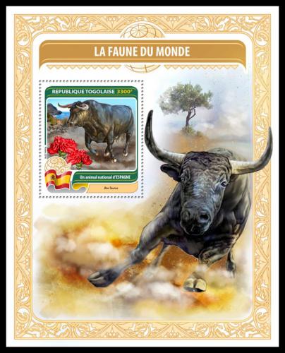 Potovn znmka Togo 2016 Fauna svta - panlsko Mi# Block 1334 Kat 13