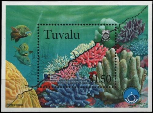 Potovn znmka Tuvalu 1998 Fauna korlovho tesu Mi# Block 65