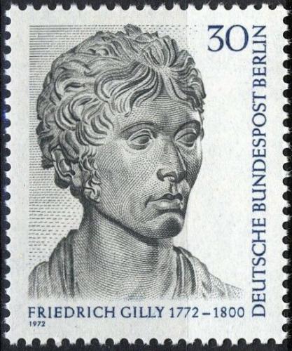 Potovn znmka Zpadn Berln 1972 Friedrich Gilly, socha Mi# 422