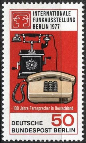 Poštovní známka Západní Berlín 1977 Výstava telefonù Mi# 549